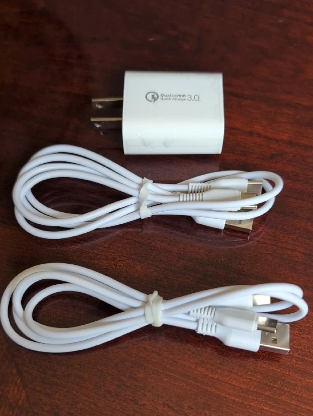 White USB Wall Charger and USB-A Cable Pack